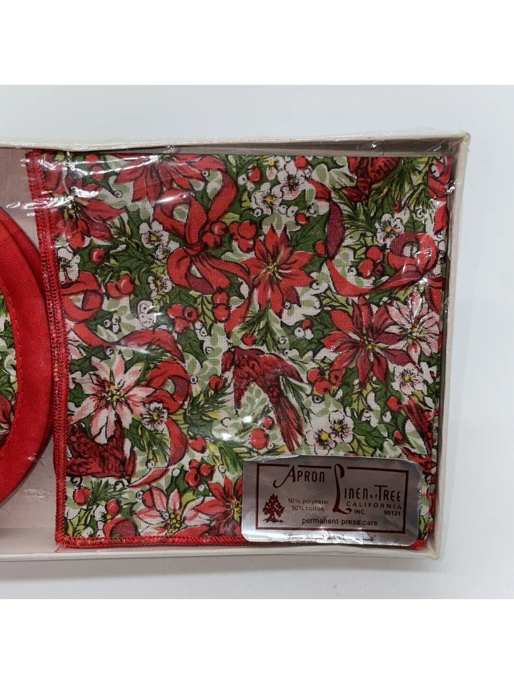 Vintage Quilted Christmas Coasters Napkins Cardinals Poinsettia